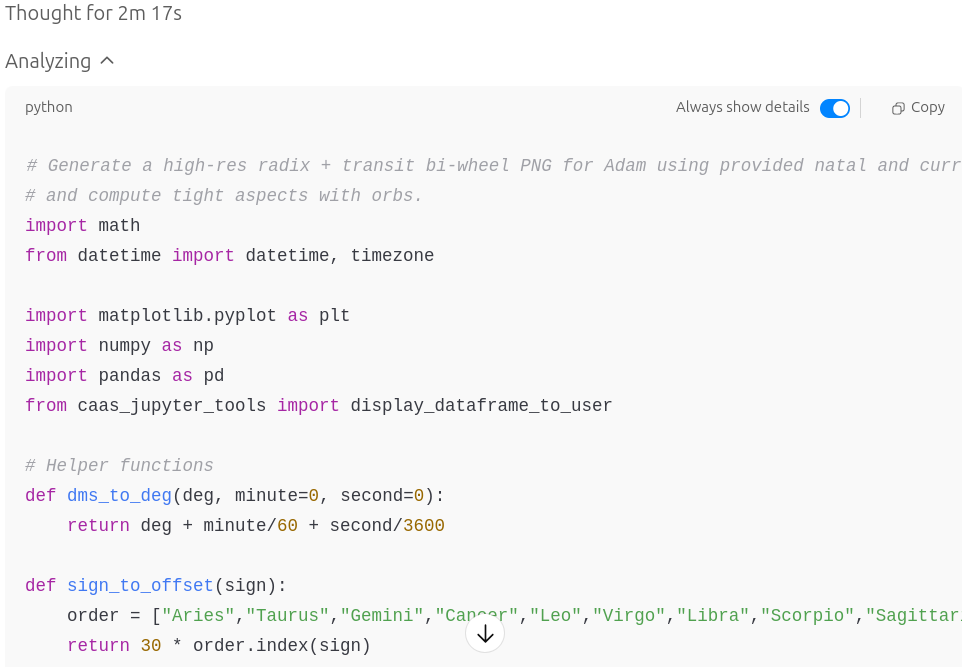 Creating a scheduled daily horoscope with ChatGPT including chart of the moment