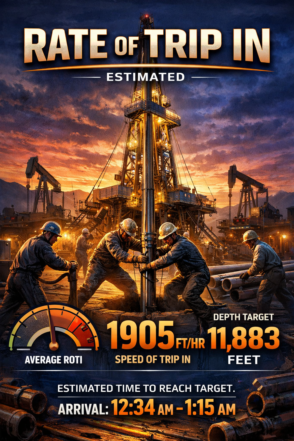 Oil Rig Rate of Trip In - ROTI