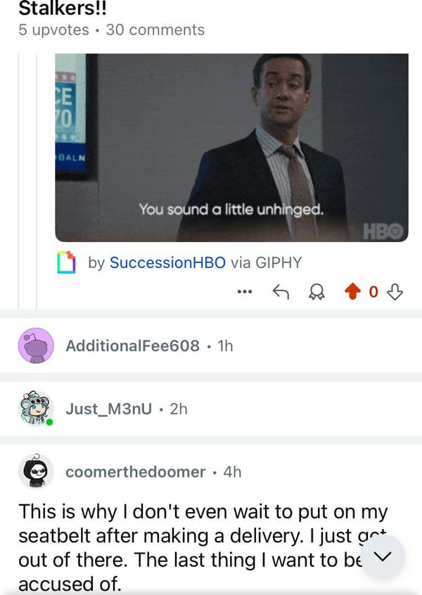Dasher Stalking Accusations Unhinged